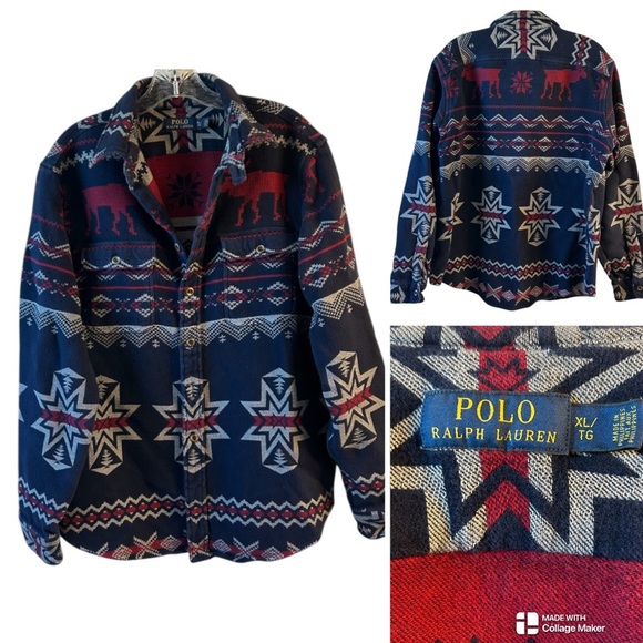 Polo Ralph Lauren Blue Patterned Shirt - Picture 1 of 11